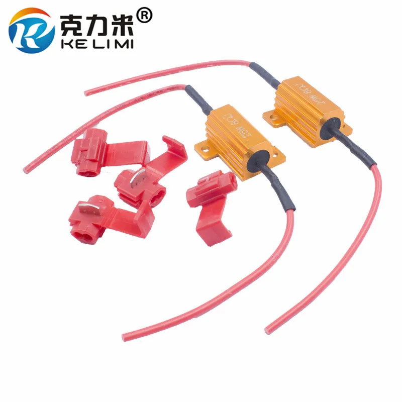 

KELIMI Add-on Decoder Load Resistor 10W 25W 50W LED Flash Rate Canbus No Error Canceller Decoder