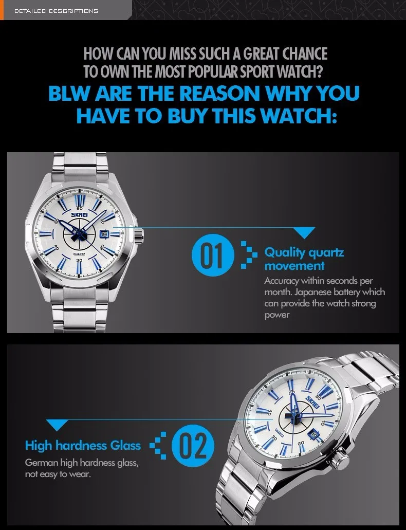 Для мужчин часы Аналоговые кварцевые наручные часы SKMEI Марка Роскошные Для мужчин военные наручные часы Нержавеющая сталь Для мужчин