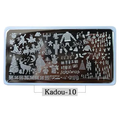 1* ногтей штамповки пластины Мода ногтей шаблон мультфильм/цветок Рождество стальной штамп шаблон лак для ногтей трафареты Kadou7-22 - Цвет: Kadou-10