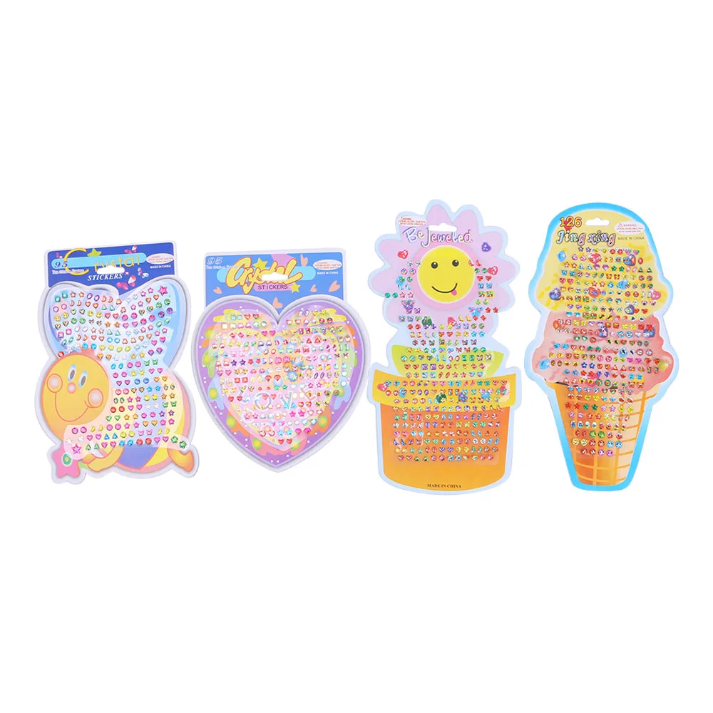 

2019 New Fashion Style 1pcs Color Random Cartoon Reward Crystal Stickers Toy Wonderful Children Stickers Earring