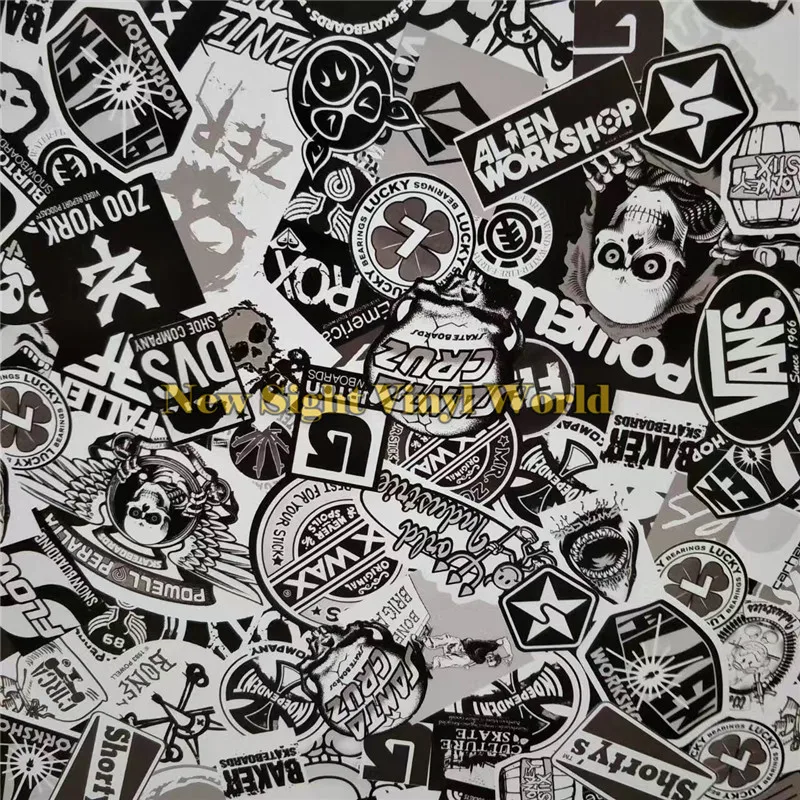 Aliexpress Beli Premium Sticker Bom Hitam Putih Vinyl Rol Film