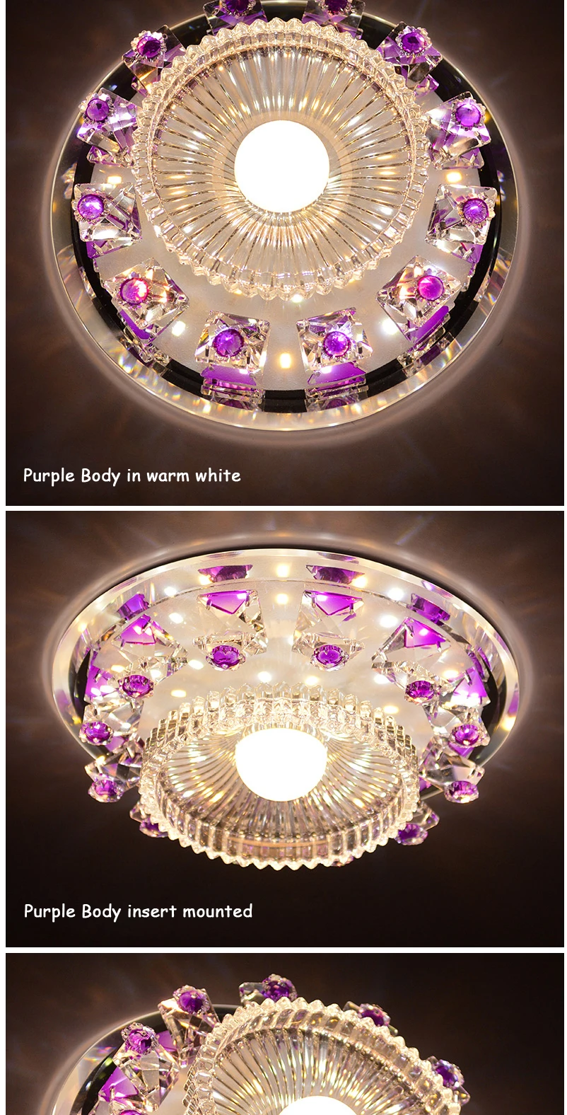 Современные палетные круглые светодиодные Хрустальные потолочные лампы для домашнего декора, коридора, прихожей, стеклянных потолочных светильников