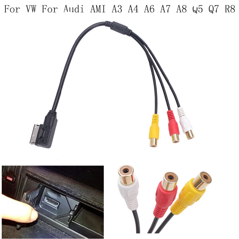 35 см автомобиля AMI MDI MMI AUX кабель USB RCA DVD видео аудио Вход провод для VW Audi A3 A4 A6 A7 A8 Q5 Q7