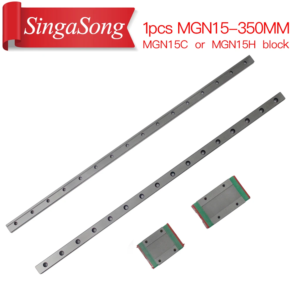 

15mm for Linear Guide MGN15 L=350mm for linear rail way + MGN15C or MGN15H for Long linear carriage for CNC X Y Z Axis