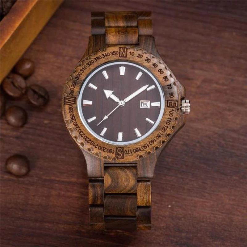wooden-band watch-men B1017-(11)