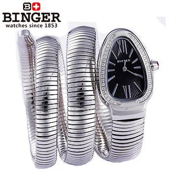 

Binger Star Style New arrive fashion snake steel watchband roman dial quartz watch women retro watches retro rhinestone jewelry