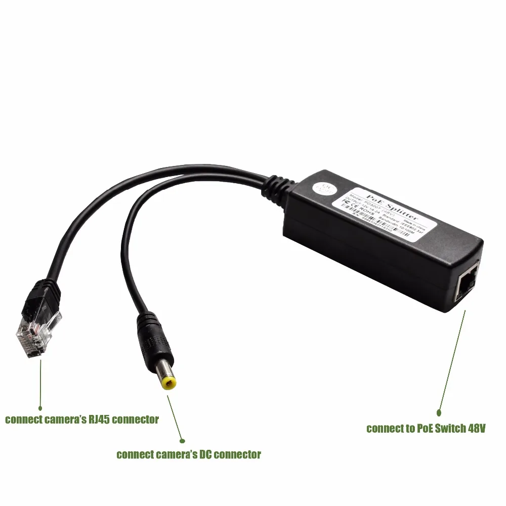 Besder IEEE802.3af 48V кабель-Сплиттер POE 15,5 W кабель адаптер poe, активный сплиттер POE Мощность модуль питания 12V сепаратор