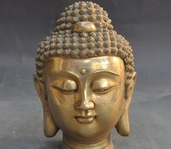 

Tibet Buddhism Fane Joss Brass Sakyamuni Shakyamuni Tathagata Buddha Head Statue