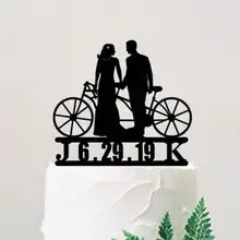 На заказ Жених невесты торт Топпер романтический украшение для свадебного торта персонализированные Дата День рождения День Святого Валентина вечерние подарки поставка