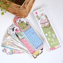 30 шт./упак. кошка в книжной бумажная Закладка с картинками закладки с животными рекламный подарок канцелярская пленка закладка