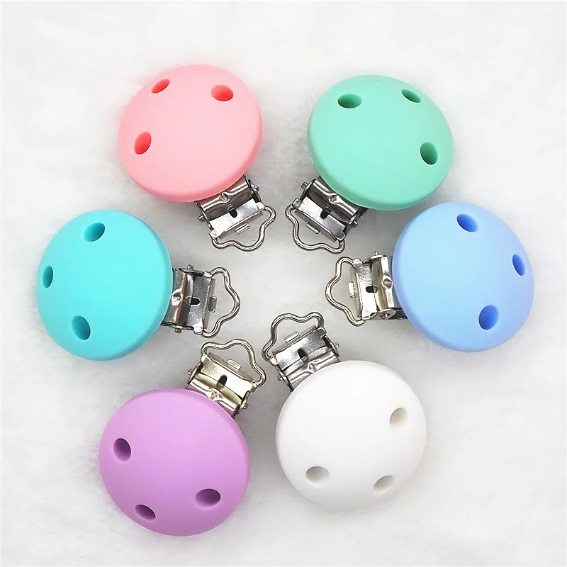 Chenkai 250pcs BPA Free DIY Baby Silicone Round Bear Flower Dinosaur Butterfly Soother Nursing Dummy Draft Toy Accessories Clips