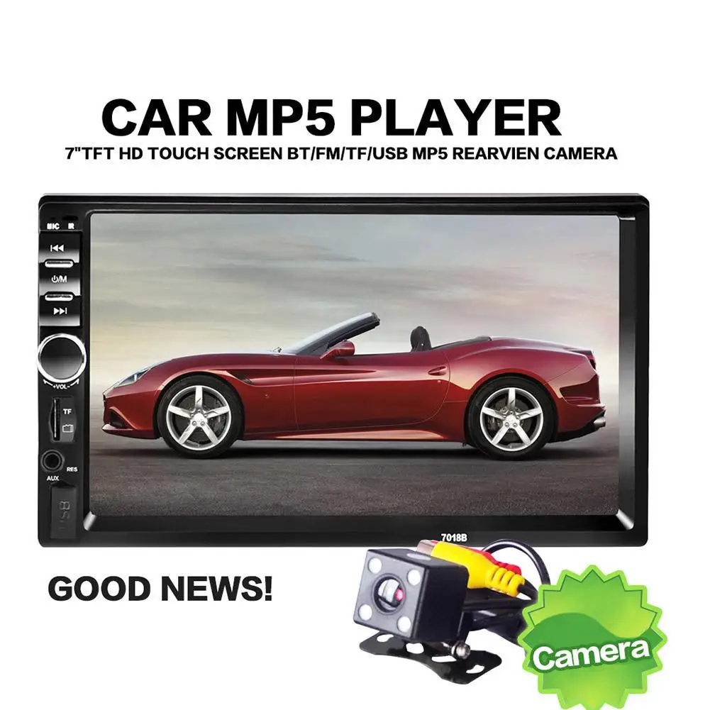 

7-inch HD MP5 Player Bluetooth Hands-free Calls Car MP3 Player Audio FM Radio Video Player With LED Rear Camera
