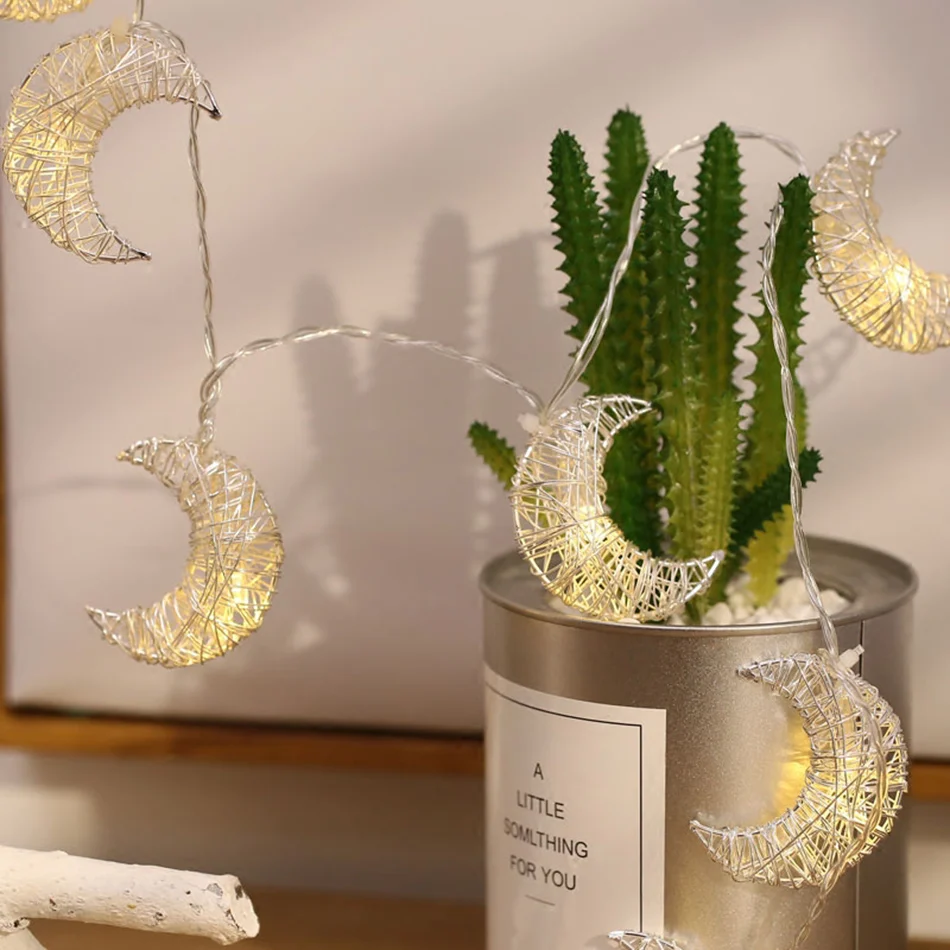 

Metal wire moon battery power led string light, holiday String Party lights,home/Patio/Romantic wedding/ girls room decor