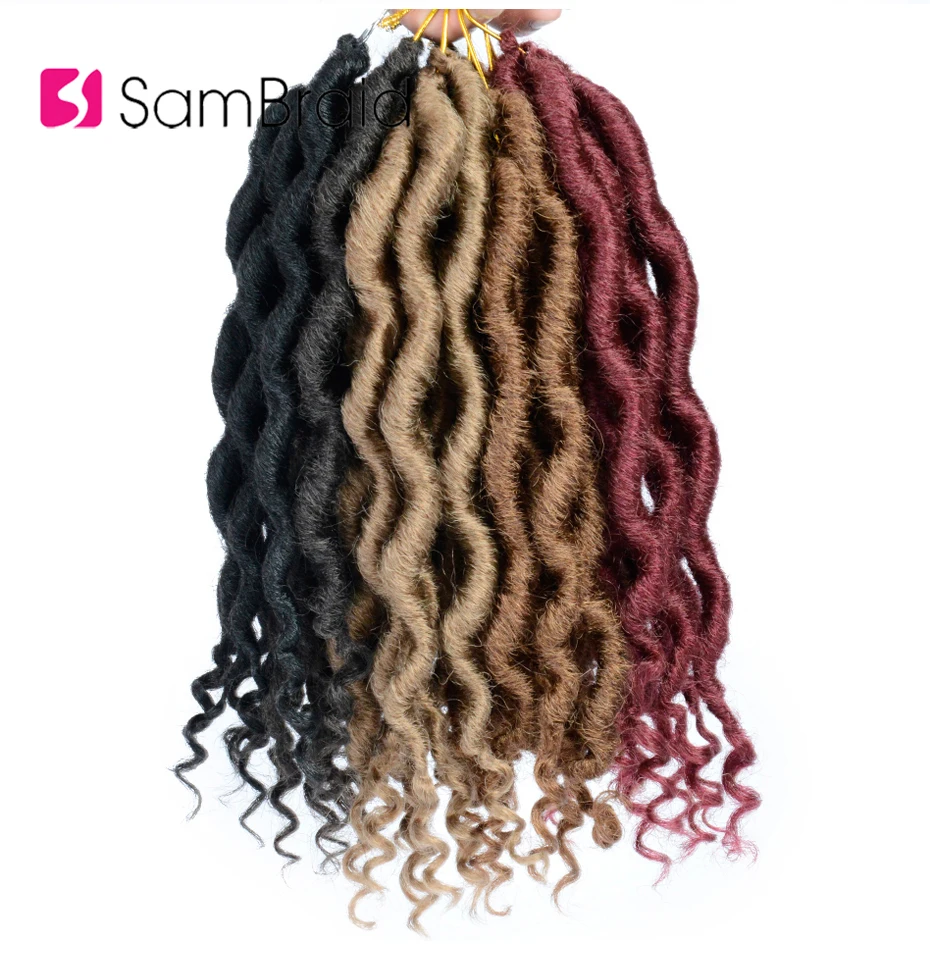 SAMBRAID Goddness Faux locs кудряшки для наращивания 12 дюймов 100 г/упак. синтетические твист волосы мягкая Блокировка косички для женщин