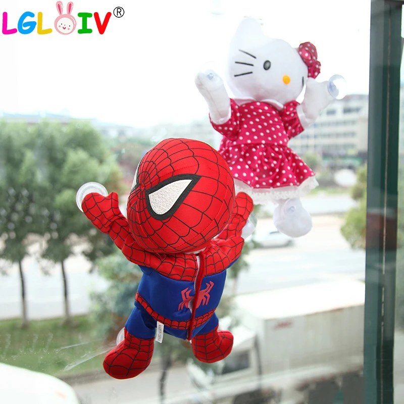 

LGLOIV Spiderman Car Glass Pendant Plush Toy Will Dance Shaking Head Music Voice Control Batman Superman Electric Anime Weigong