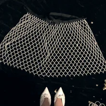 Высокая мода бутик алмаз декоративная юбка чистый ручной работы красивая сексуальная открытая белая юбка с жемчужинами женский шаль фартук