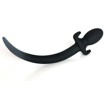 long tail anal plug sexy high quality black pure silicone soft butt plug anus vagina plugs sex toys for women adults products