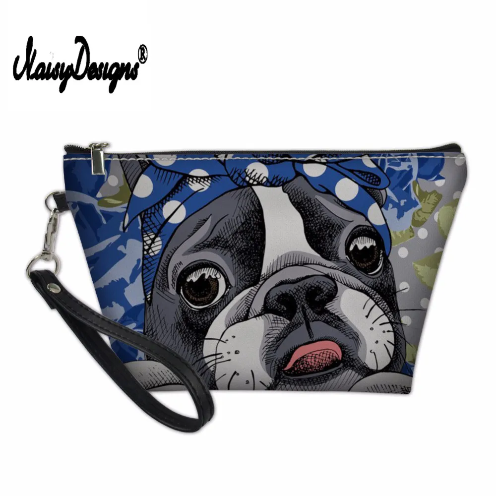 

NOISYDESIGNS Kawaii 3D Boston Terrier Cosmetic Bag Women Travel Makeup Case Bags & Cases High Capacity Functional Make Up Bag