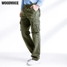 Бренд woodvoice мужские брюки Карго повседневные рабочие брюки на открытом воздухе хлопок мульти карман Джоггеры мужские длинные брюки модные мужские брюки 3225