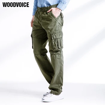 

woodvoice brand mens cargo pants Casual Work Pant Outdoors Cotton Multi Pocket Joggers Men Long Trousers Fashion Mens Pants 3225