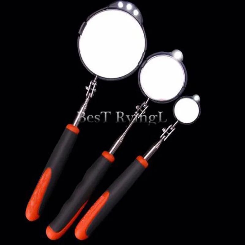 

3pcs Adjustable Repair Vehicle Chassis Telescopic Inspection Mirror with LED Light
