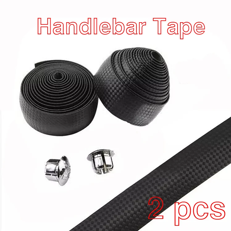 Best 2017 New High Quality 1 Pair Cycling Road Bike Sports Bicycle Cork Handlebar Tape Black + 2 Bar Plug FZE030