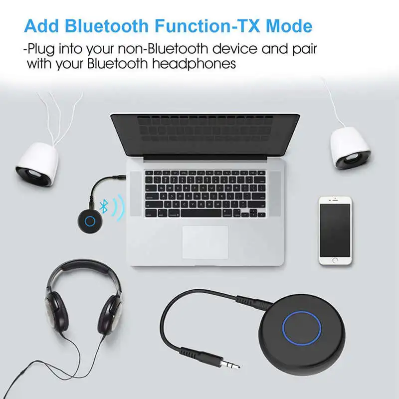 Bluetooth передатчик 3,5 мм разъем Bluetooth 5,0 адаптер для ТВ компьютера ноутбук Запуск аудио головная