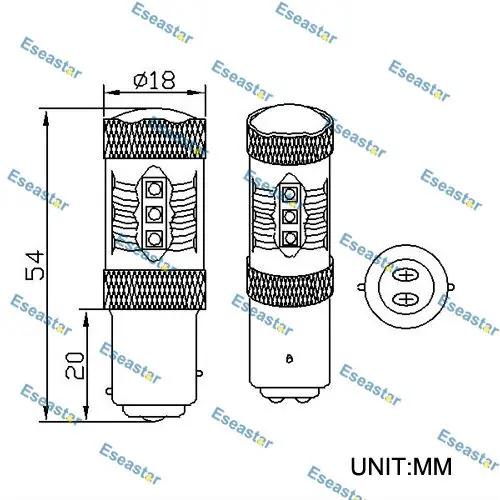 Eseastar из 2 предметов 80 Вт led p21w s25 1156 ba15s Автомобильный свет, py21w, 7507 bau15s BA15D водить автомобиль, p21/5 w, 1157, bay15d Высокая тормоз с усилителем led