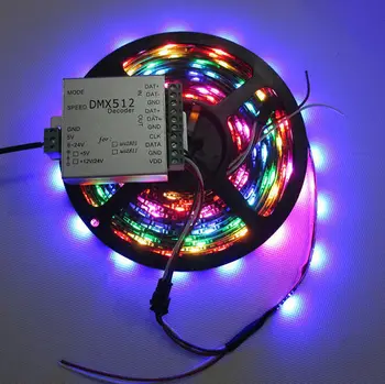

5M Black PCB 30 Pixels/m WS2812B LED Pixel Strip waterproof IP65 DC5V WP & DMX Controller