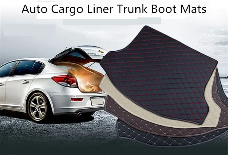 

Car Cargo Liner Trunk Mats For Peugeot 3008 2013-2018 Auto Boot Mat High Quality New Embroidery Leather Free shipping