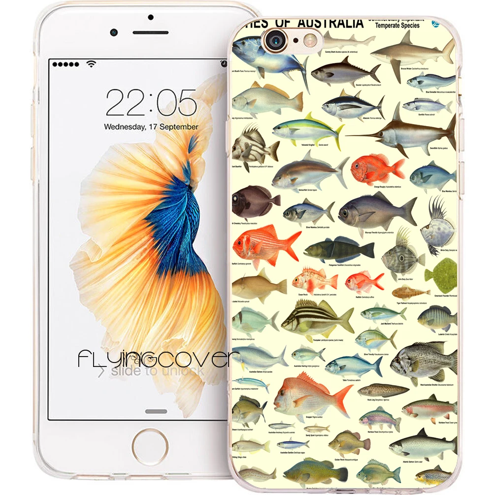 Coque Fishes Collection Clear Soft Silicone Phone Case for iPhone XS Max XR X 7 8 6 6S Plus 5S 5 SE 5C 4S 4 iPod Touch Cover |