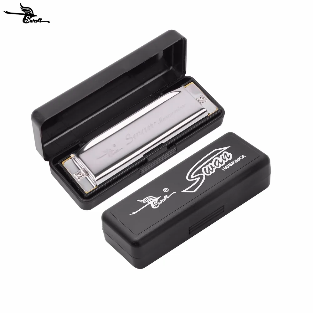 

Swan C Key Harmonica 10 holes Blues Diatonic Harp Phosphor Bronze Reed ABS Resin Frets Stainless Steel Cover Plate SWAN SW1020-7