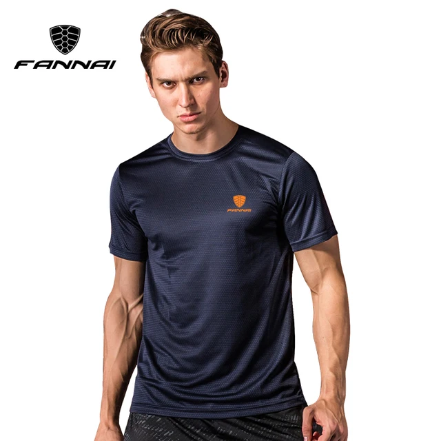 US $9.42 FANNAI Sport Shirt Men Tops Tees Running Shirts Mens Gym t Shirt Sports Fitness Jersey Quick Dry Fi