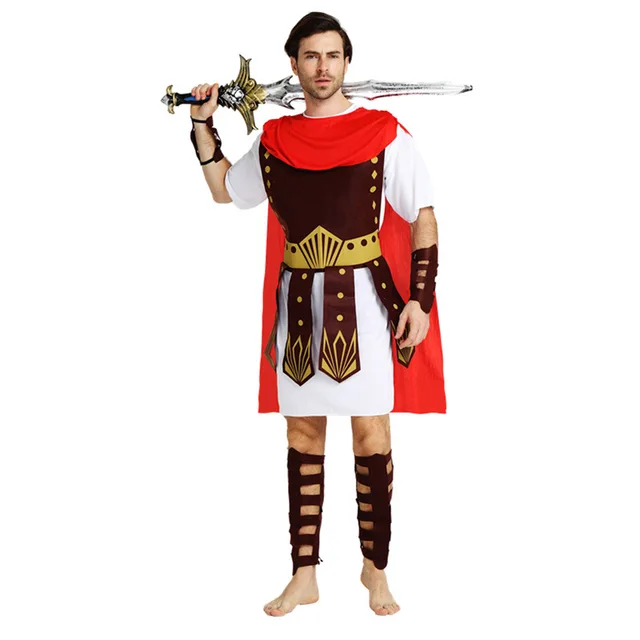 adult men fancy dress roman brave warrior soldier gladiator arm guard cosplay costume halloween makeup party