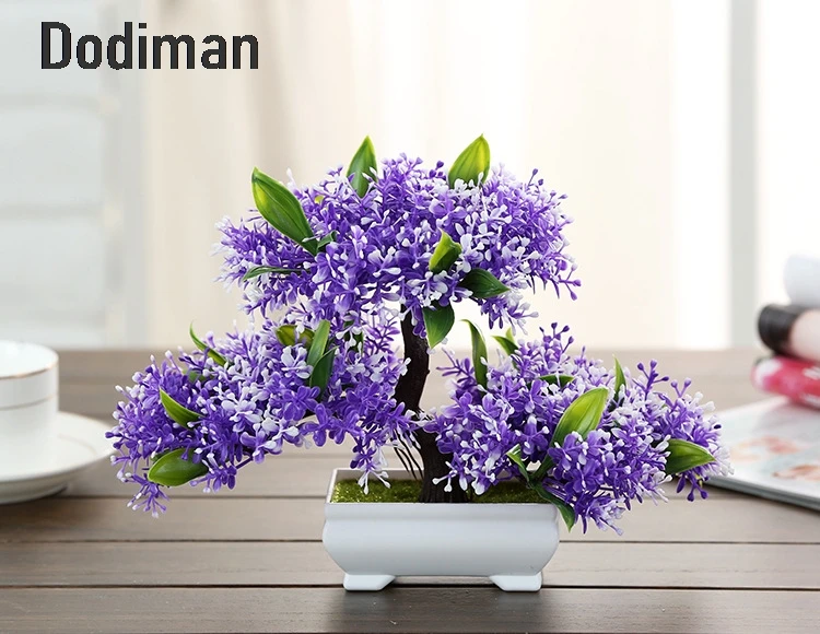 1 مجموعة الإكسسوارات المنزلية الاصطناعي النباتات أشجار البلاستيك زهرة مجموعة الأواني الزهور الأواني خزائن خزائن الكتب زينة