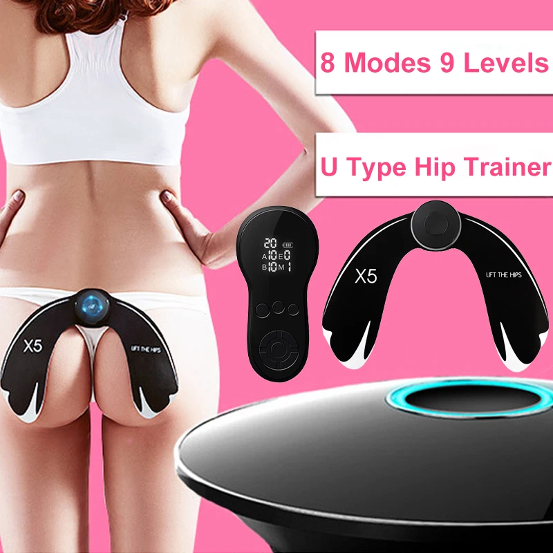 EMS Intelligent Hip Trainer U Muscle Stimulator Lift Shape Firm Buttock Toner Slimming Rechargeable Body Massage Relax Machine