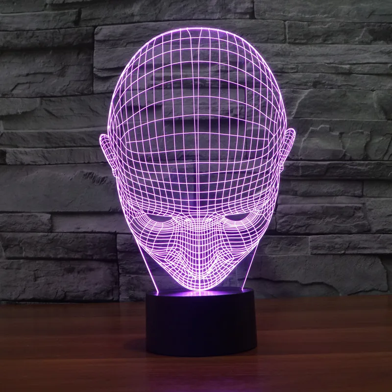 [seven Neon]free Shipping Crouch Man's Acrylic 7colors Desk Lamp 3d