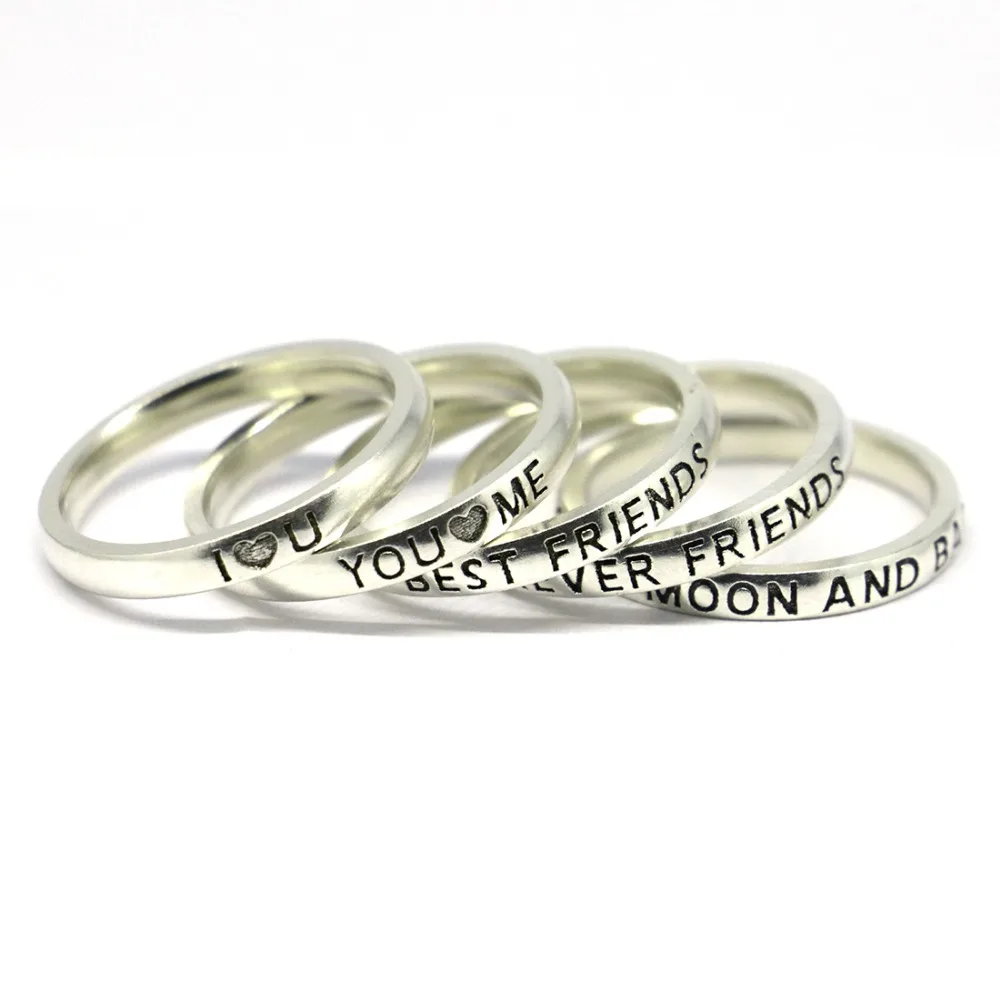 

Solid Sterling Silver Custom Words Statement Ring