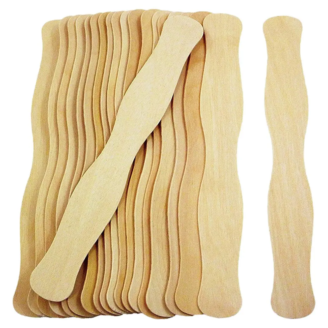 200x Jumbo 8 inch Popsicles, Long Wooden & Wavy Bulk Tongue Depressors