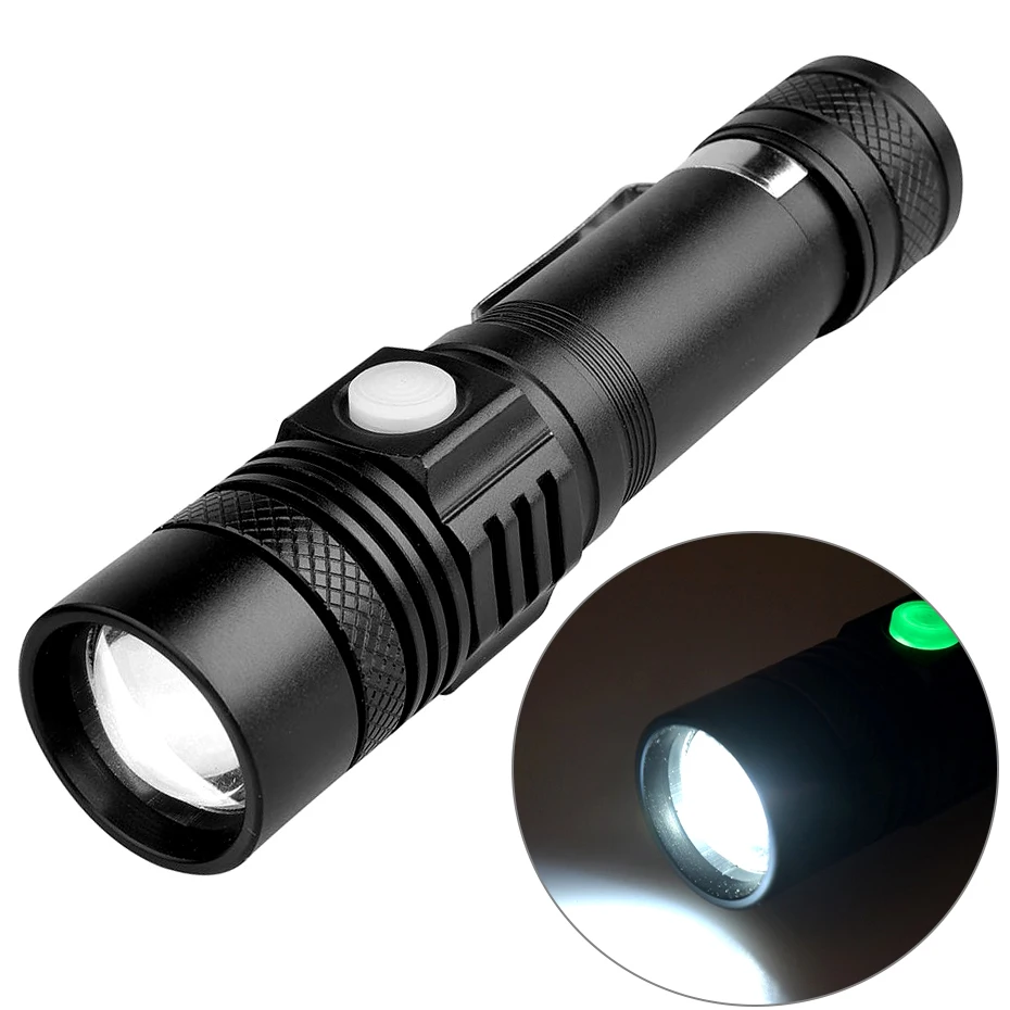 

Xml T6 Waterproof Lampe Torche Zoomable Mini Linterna Led Rechargeable Flashlight USB 18650 Mini Torch Camping Led Lantern