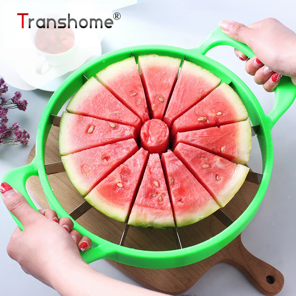 

Transhome Watermelon Slicer Cutter Stainless Steel Large Size Sliced Watermelon Cantaloupe Slicer Fruit Divider Kitchen Gadgets