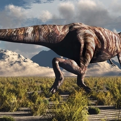 Tyrannosaurus Rex and Triceratops meet for a battle to the death Poster Print (21 x 9)