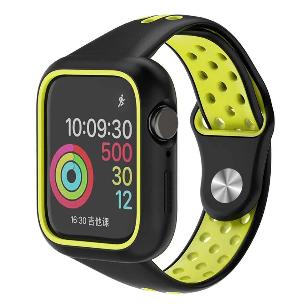 black green Lbiaodai защитный чехол для apple watch band iwatch 4 5 band 38 мм 42 мм 44 мм 40 мм 3 i ремешок для часов анти-падение крышка аксессуары - Цвет ремешка: black green