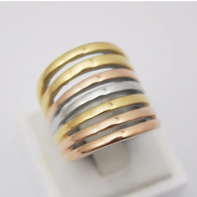 Gold Color 316L Stainless Steel Ring 17mm Square Shape Women Men Ring Can Be Customize Laser text or logo