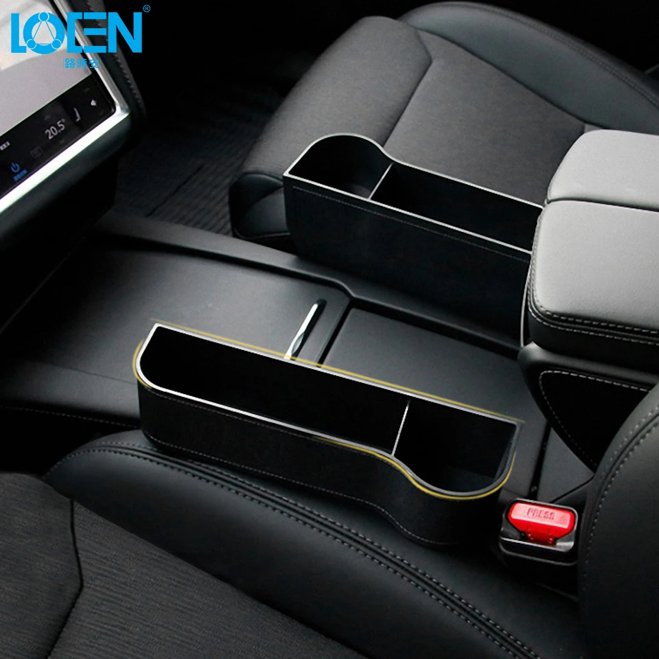 LOEN 2PCS Black Beige Brown Car Seat Crevice Storage Solution Organizer Cup Holder for Drink Cellphone Coin Traveling | Автомобили и