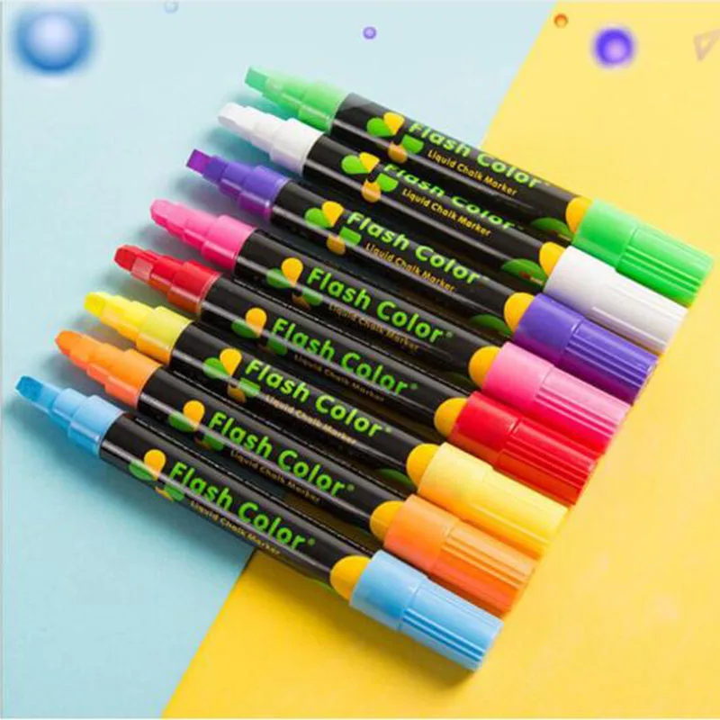 Светодиодный светильник с флуоресцентной пластиной, ручка, перезаписываемый флуоресцентный маркер, цветной художественный Рисунок, 8 цветов на белой доске и доске