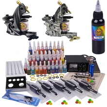 Наборы для начинающих татуировок Перманентный макияж машина комплект татуировки 2 пушки инструмент для пирсинга
