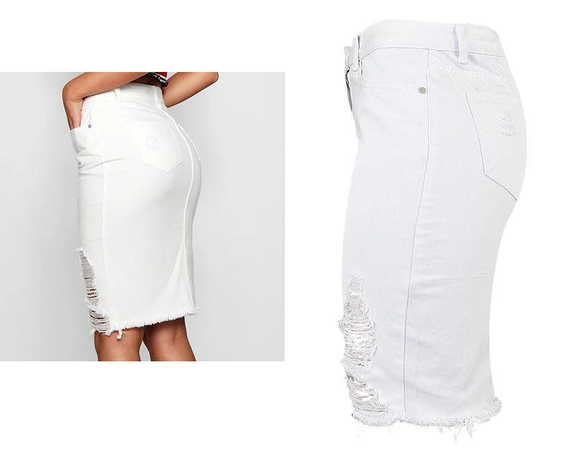European and American women's high waist bag hip half body skirt irregular wear tassels pure white front slit sexy wild (4)