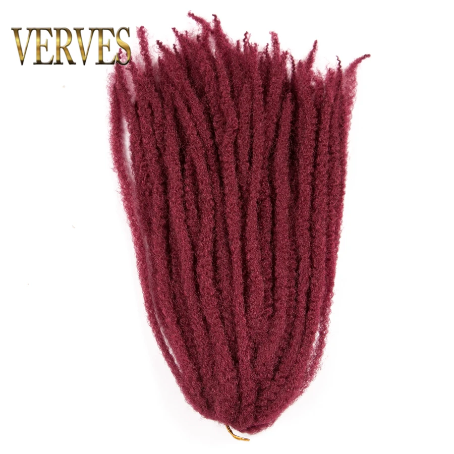 VERVES афро плетение волос 18 дюймов Синтетические крючком Marly косы волос для наращивания 30 прядей/упаковка Омбре кудрявый коса