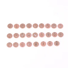Диаметр 10 мм розовый PVD A-Z письмо Шарм Подвески для браслетов и цепочки ожерелья модные аксессуары словосочетание